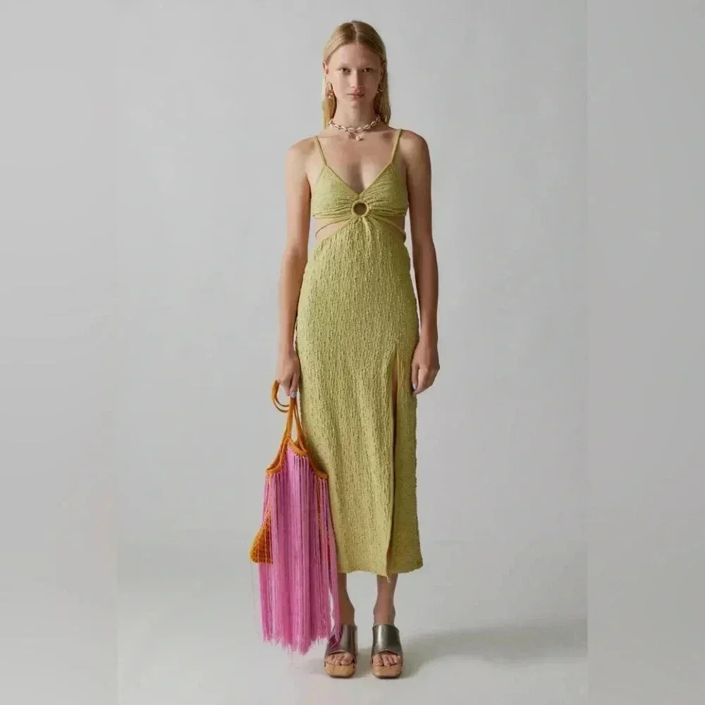 Urban Outfitters Green Katara Strappy Cutout Midi Dress NWT size M